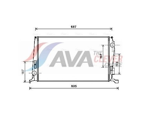 Radiateur, refroidissement du moteur DAA2005 Ava Quality Cooling