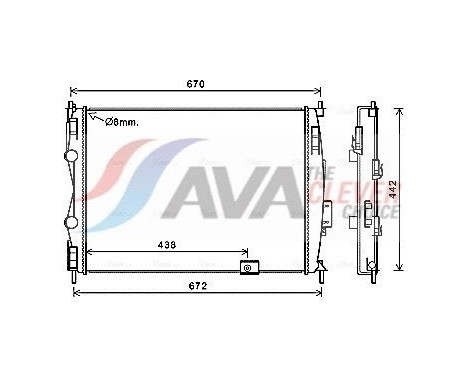 Radiateur, refroidissement du moteur DN2414 Ava Quality Cooling