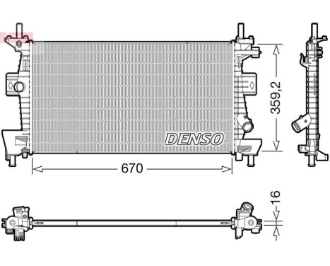 Radiateur, refroidissement du moteur DRM10114 Denso