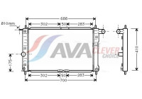 Radiateur, refroidissement du moteur DWA2014 Ava Quality Cooling