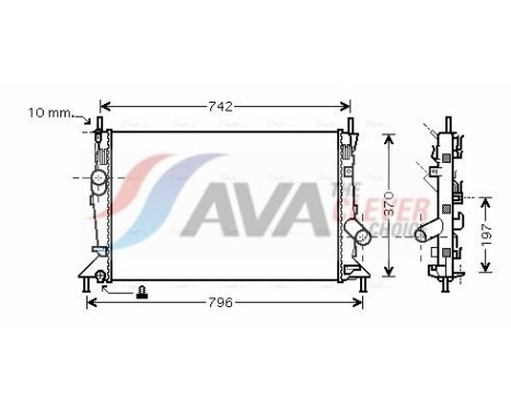 Radiateur, refroidissement du moteur FDA2370 Ava Quality Cooling