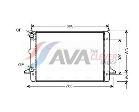 Radiateur, refroidissement du moteur FDA2396 Ava Quality Cooling