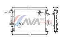 Radiateur, refroidissement du moteur FDA2421 Ava Quality Cooling