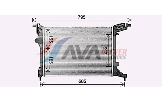 Radiateur, refroidissement du moteur FT2470 Ava Quality Cooling, Image 2