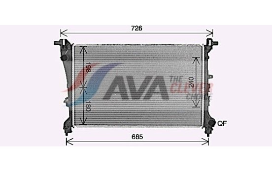 Radiateur, refroidissement du moteur FT2472 Ava Quality Cooling, Image 2