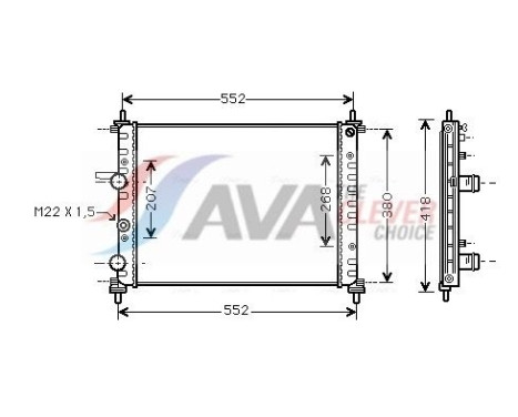 Radiateur, refroidissement du moteur FTA2182 Ava Quality Cooling