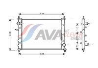 Radiateur, refroidissement du moteur FTA2227 Ava Quality Cooling