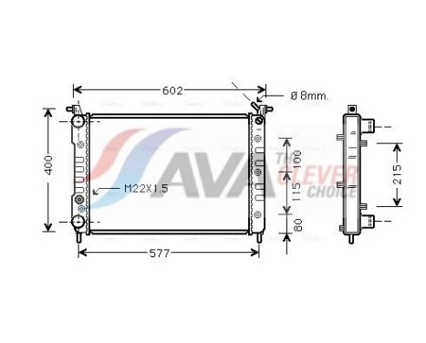 Radiateur, refroidissement du moteur FTA2232 Ava Quality Cooling