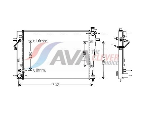 Radiateur, refroidissement du moteur HY2247 Ava Quality Cooling