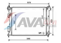 Radiateur, refroidissement du moteur HY2274 Ava Quality Cooling