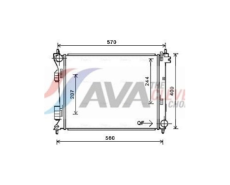 Radiateur, refroidissement du moteur HY2274 Ava Quality Cooling
