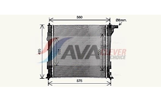 Radiateur, refroidissement du moteur HY2597 Ava Quality Cooling, Image 2