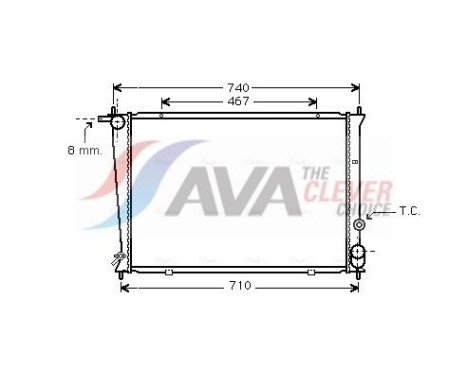 Radiateur, refroidissement du moteur HYA2049 Ava Quality Cooling