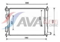 Radiateur, refroidissement du moteur HYA2277 Ava Quality Cooling