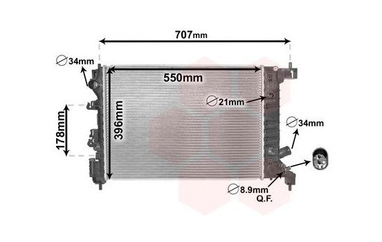 Radiateur, refroidissement du moteur *** IR PLUS *** 08002047 International Radiators Plus