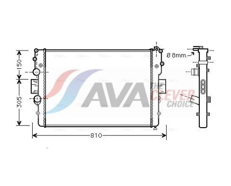 Radiateur, refroidissement du moteur IVA2087 Ava Quality Cooling