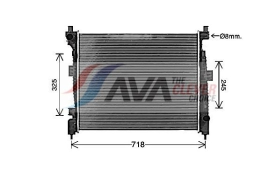 Radiateur, refroidissement du moteur JE2088 Ava Quality Cooling, Image 2