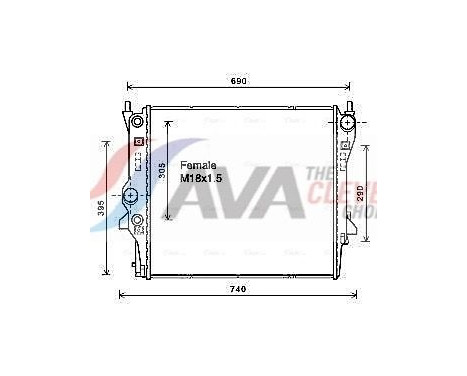 Radiateur, refroidissement du moteur JR2053 Ava Quality Cooling