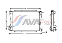 Radiateur, refroidissement du moteur JRA2035 Ava Quality Cooling