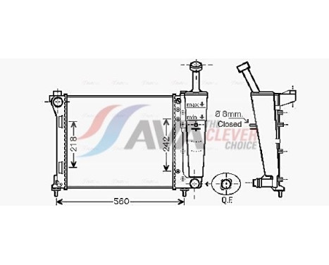 Radiateur, refroidissement du moteur LC2099 Ava Quality Cooling
