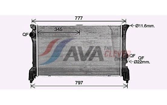 Radiateur, refroidissement du moteur MS2725 Ava Quality Cooling, Image 2