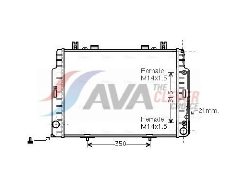 Radiateur, refroidissement du moteur MSA2131 Ava Quality Cooling