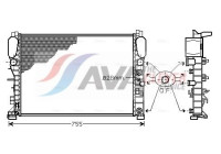 Radiateur, refroidissement du moteur MSA2341 Ava Quality Cooling