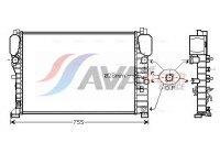 Radiateur, refroidissement du moteur MSA2394 Ava Quality Cooling