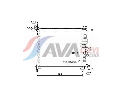 Radiateur, refroidissement du moteur OL2562 Ava Quality Cooling