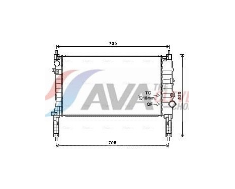 Radiateur, refroidissement du moteur OL2654 Ava Quality Cooling