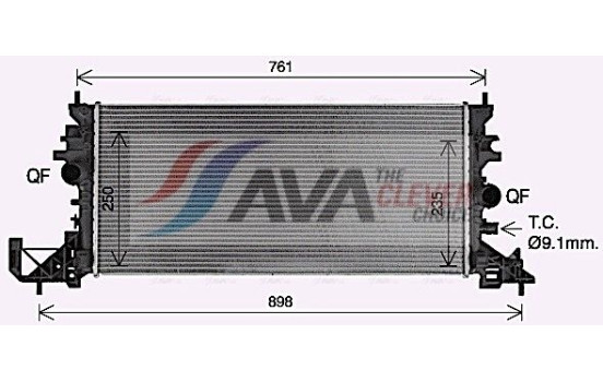 Radiateur, refroidissement du moteur OL2703 Ava Quality Cooling, Image 2