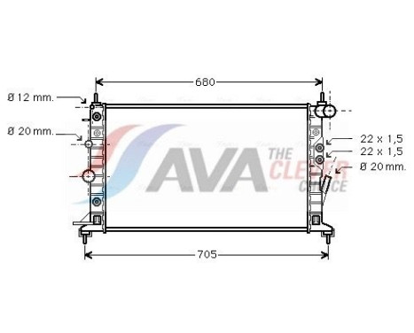 Radiateur, refroidissement du moteur OLA2222 Ava Quality Cooling