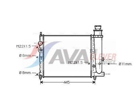 Radiateur, refroidissement du moteur PE2073 Ava Quality Cooling