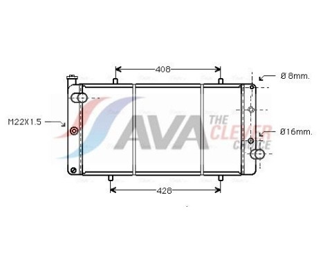 Radiateur, refroidissement du moteur PE2110 Ava Quality Cooling