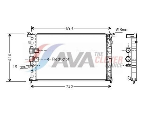 Radiateur, refroidissement du moteur PE2339 Ava Quality Cooling