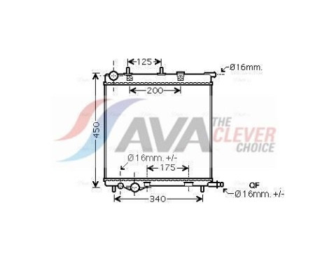Radiateur, refroidissement du moteur PE2368 Ava Quality Cooling