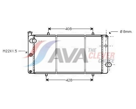 Radiateur, refroidissement du moteur PEA2079 Ava Quality Cooling