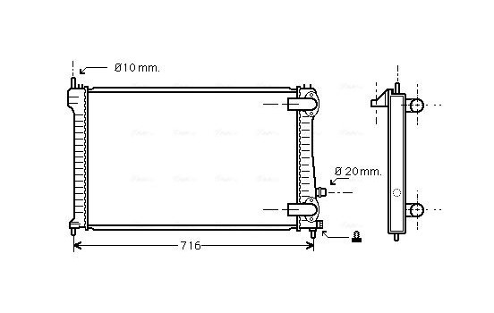 Radiateur, refroidissement du moteur PEA2196 Ava Quality Cooling