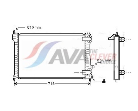 Radiateur, refroidissement du moteur PEA2196 Ava Quality Cooling