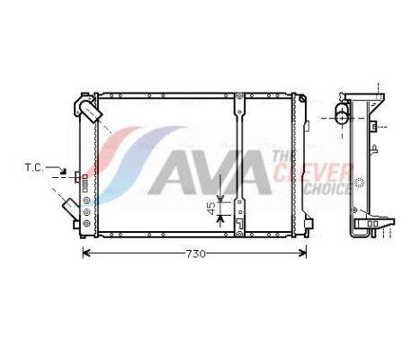 Radiateur, refroidissement du moteur RT2209 Ava Quality Cooling