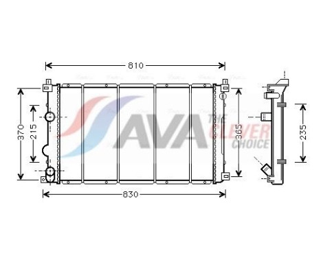 Radiateur, refroidissement du moteur RT2361 Ava Quality Cooling