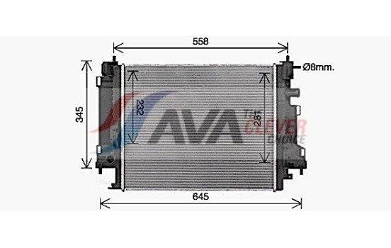 Radiateur, refroidissement du moteur RT2658 Ava Quality Cooling, Image 2