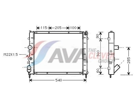 Radiateur, refroidissement du moteur RTA2215 Ava Quality Cooling