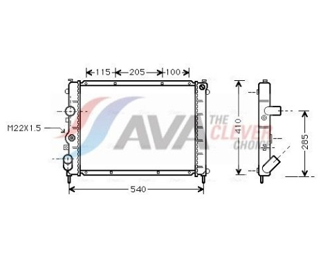 Radiateur, refroidissement du moteur RTA2231 Ava Quality Cooling