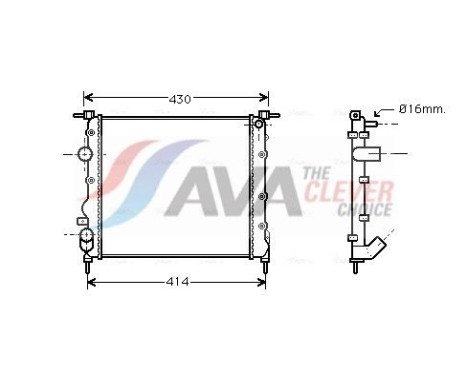 Radiateur, refroidissement du moteur RTA2261 Ava Quality Cooling