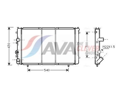 Radiateur, refroidissement du moteur RTA2274 Ava Quality Cooling