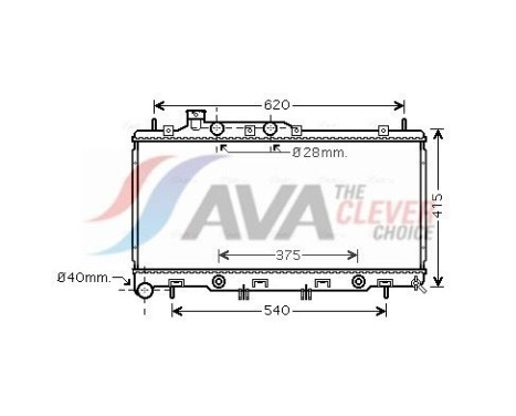 Radiateur, refroidissement du moteur SU2069 Ava Quality Cooling