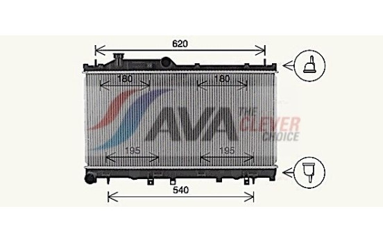 Radiateur, refroidissement du moteur SU2116 Ava Quality Cooling, Image 2