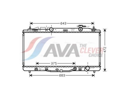 Radiateur, refroidissement du moteur TO2473 Ava Quality Cooling