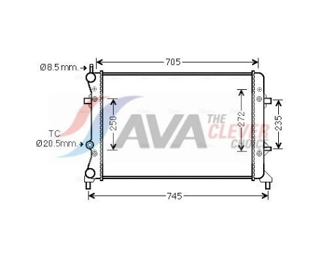 Radiateur, refroidissement du moteur VN2359 Ava Quality Cooling
